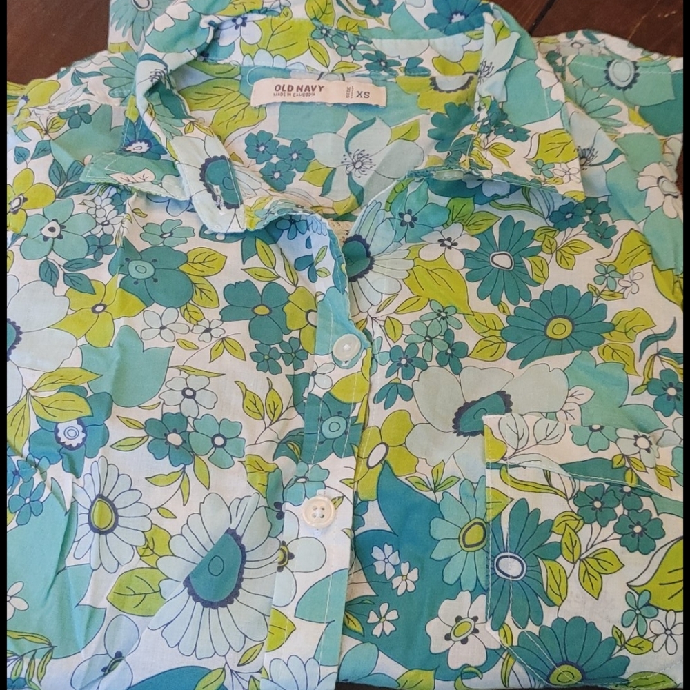 Old navy sheer floral button down
